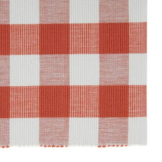 DII&reg; Buffalo Check Ribbed Placemat, 6ct. Vintage Red/White {5}