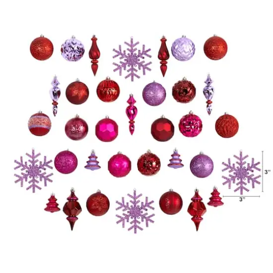 50ct. Holiday Deluxe Shatterproof Christmas Tree Ornament Box Set {3}