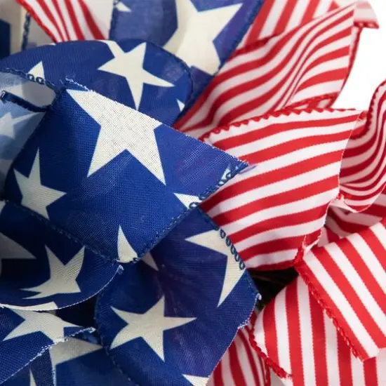 24" Stars & Stripes Patriotic Ribbon Wreath {5}