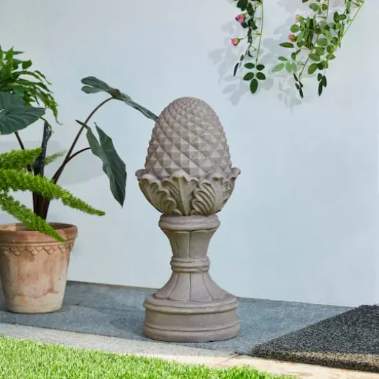 Glitzhome&reg; 22.5" Artichoke Garden Statue Gray {3}