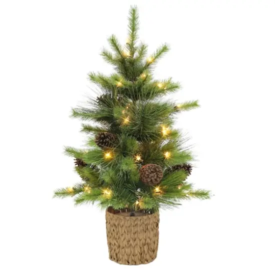 3.5ft. Pre-Lit Potted Artificial Tree, Clear Lights {1}