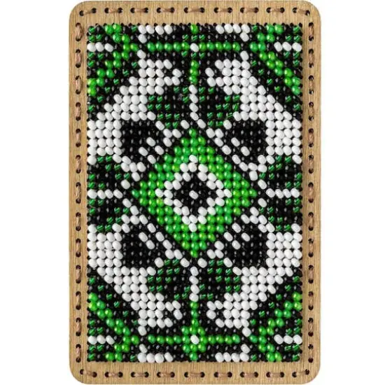 Wonderland Crafts Green & White Bead Embroidery Needle Box Kit {5}