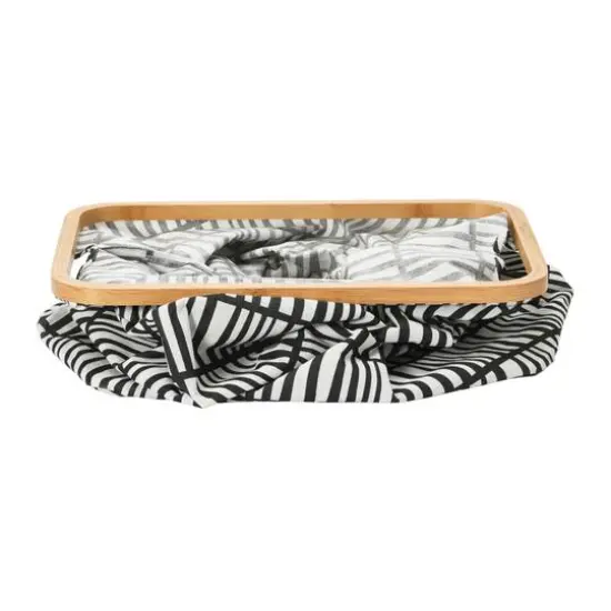 Household Essentials Krush Bamboo Rimmed Hamper (Rectangular, Black) {9}