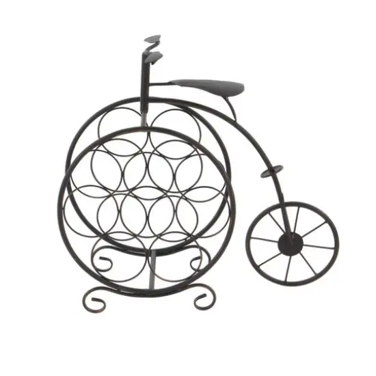 21"Rustic Brass Bicycle Wine Holder Rack {3}