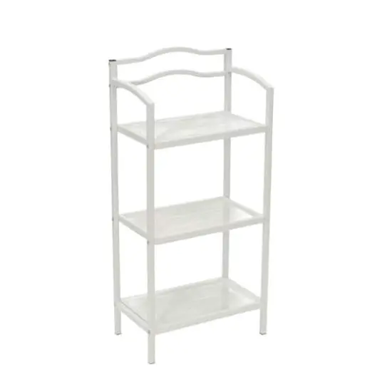 Household Essentials 3-Tier Metal Bathroom Storage Shelf White {1}