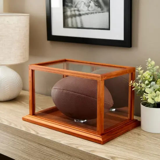 Brown Football Display Case With Mirror Back by Studio D&eacute;cor&reg; {3}