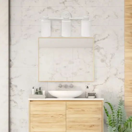 Lalia Home Essentix 3-Light White Shade Vanity {5}