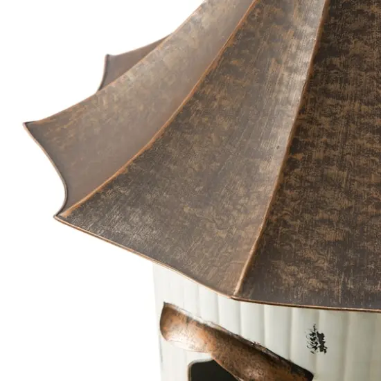 Glitzhome&reg; 30" White Pagoda Metal Birdhouse {8}