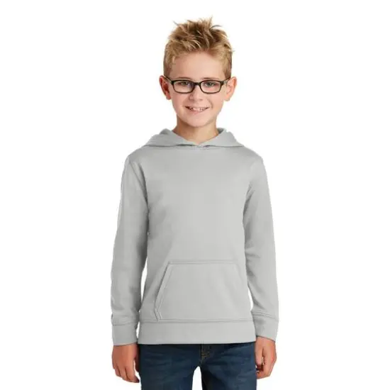 Port & Company® Youth Performance Fleece Pullover Hooded Sweatshirt Silver {4}