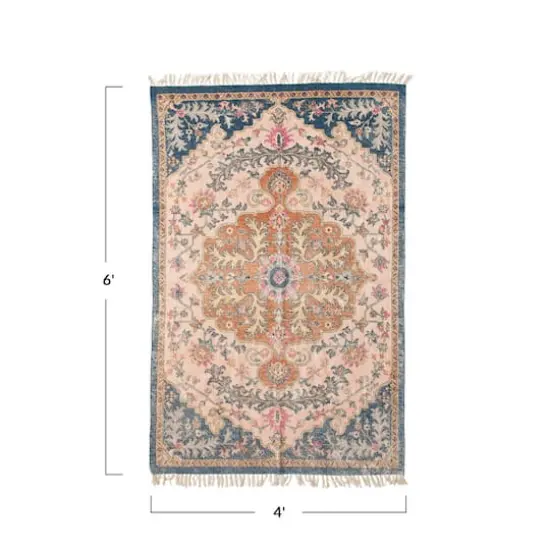 Hello Honey&reg; Multicolor Woven Cotton Distressed Print Rug, 4ft. x 6ft. {5}
