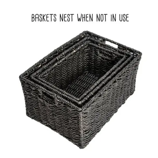 Honey Can Do Black Nesting Rectangle Maize Baskets, 3ct. {5}