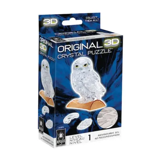 BePuzzled&reg; Original 3D Crystal Puzzle&trade; White Owl 42 Piece Puzzle {3}