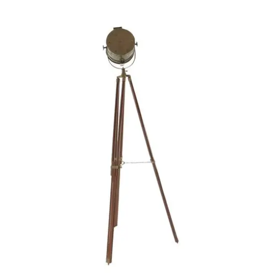 71" Brown Wood Industrial Floor Lamp {6}
