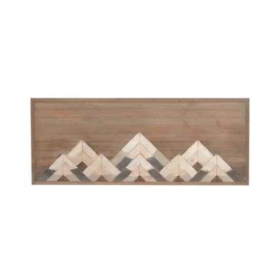 39" Brown Wood Farmhouse Abstract Wall Decor {1}