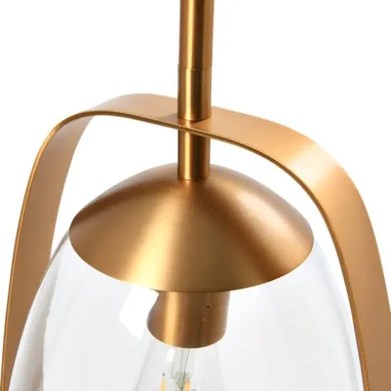Hello Honey&reg; 5.7ft. Metal & Glass Ceiling Light Brushed Gold {3}