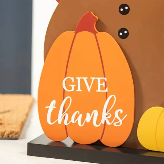 Glitzhome&reg; 31" Thanksgiving Wooden Turkey Porch D&eacute;cor {6}