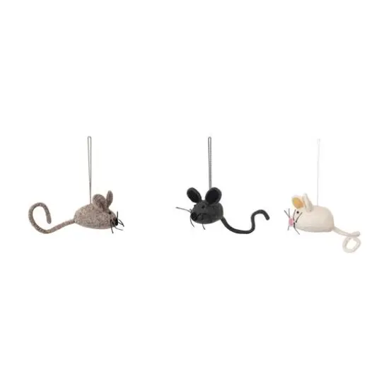 Hello Honey&reg; Handmade Wool Felt Mouse Ornament Set {3}