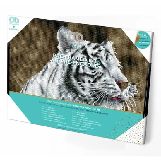 Diamond Dotz® Intermediate Tiger Blanc Pre-Framed Diamond Painting Kit {4}