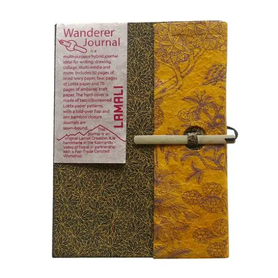 Lama Li Wanderer Hardcover Handmade Journal Gold and Brown {7}