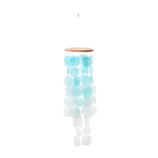 Blue Capiz shell Coastal Windchime, 24" {3}