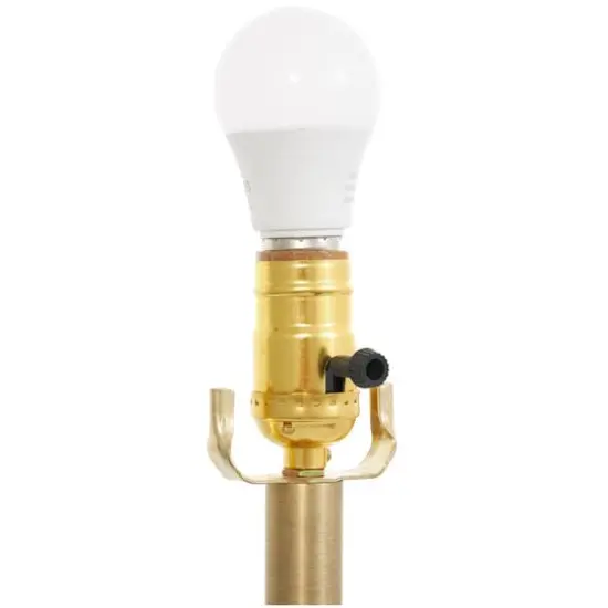 2ft. Gold Metal Abstract Tiered Pillar Accent Lamp with Glass Base {7}