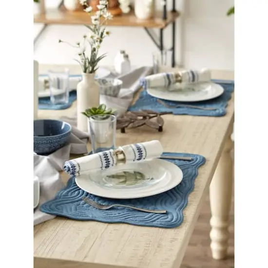 DII&reg; Quilted Farmhouse Placemats, 6ct. French Blue {4}