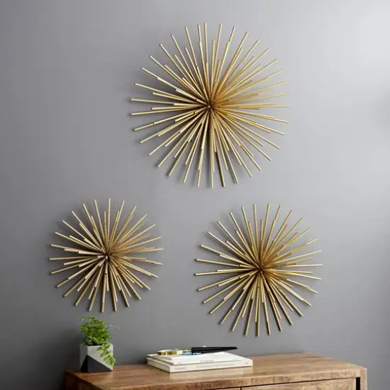 Gold Metal Contemporary Wall D&eacute;cor Set {4}