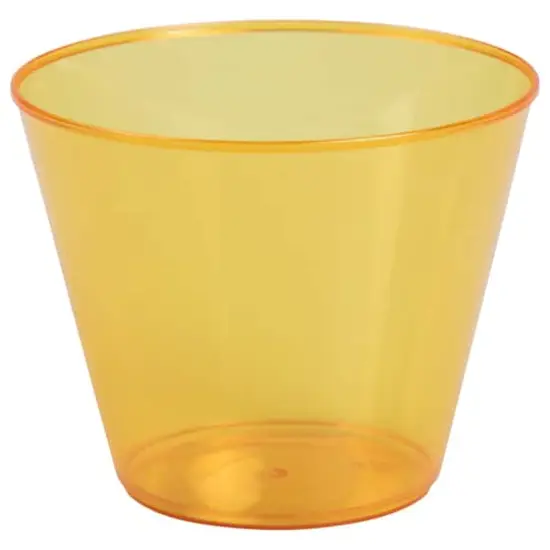 JAM Paper 9oz. Clear Plastic Cups, 72ct. Orange {1}