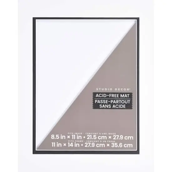 11" x 14" White & Black Double Mat by Studio D&eacute;cor&reg;, 8.5" x 11" Opening Size {1}