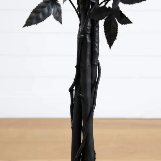 4ft. Artificial Halloween Black Maple Tree with Natural Trunk {5}