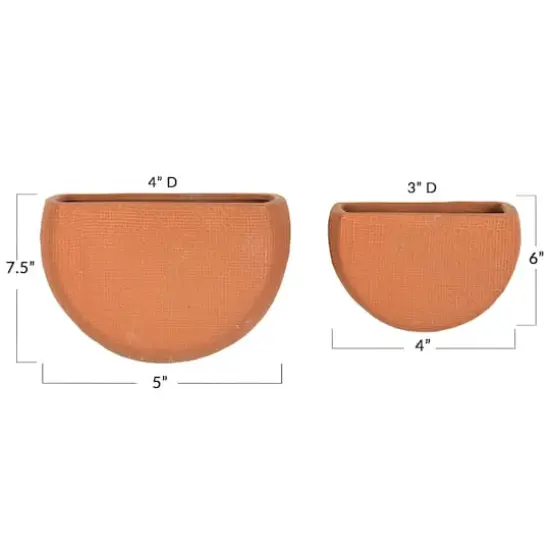 Hello Honey&reg; Stoneware Wall Planters Set Brown {10}