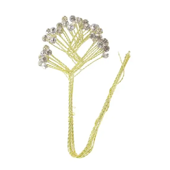 JAM Paper Rinestone Quintet, 12ct. Dazzle with Gold Stem {1}