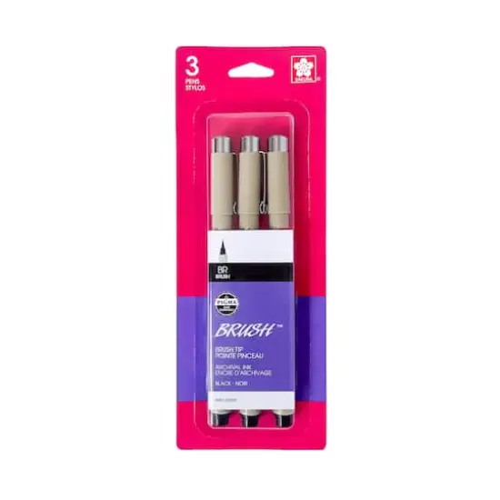 Pigma&reg; Black Brush Pens, 3ct. {1}