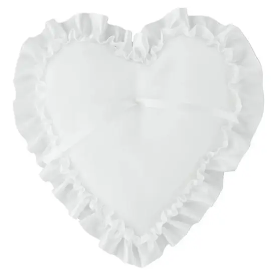 Atlantic White Satin Edge Heart Pillow {3}