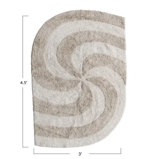 Hello Honey&reg; 3ft. x 4.5ft. Tan & Beige Spiral Cotton Tufted Rug {3}