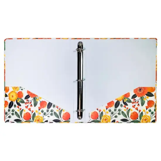 Steel Mill & Co.&reg; 1" Orange Floral 3-Ring Binder {3}