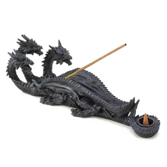 Triple-Head Dragon Incense Burner 11" x 3" x 3.5" {1}
