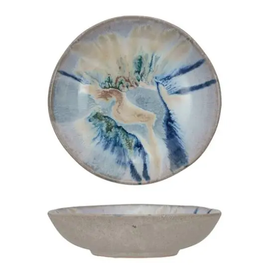 Hello Honey&reg; 7" Multicolor Round Abstract Artistry Stoneware Bowl {4}