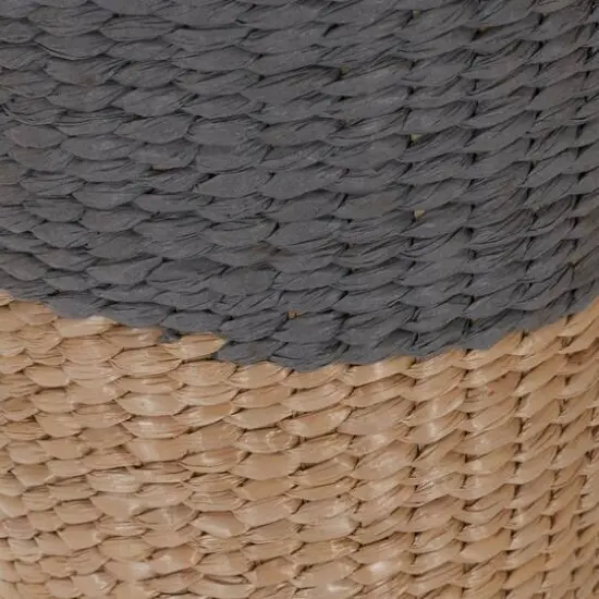 Household Essentials Woven Cattail Waste Basket Gray {7}