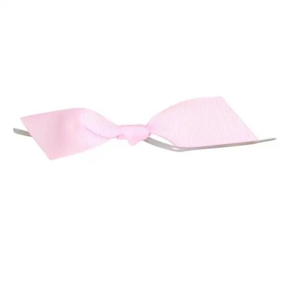 JAM Paper 7/8" Grosgrain Twist Tie Flair Bows, 100ct. Light Pink {1}