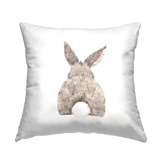 Stupell Industries Fluffy Bunny Tail Cute Pet, Fluffy Bunny Tail Cute Pet Decorative Printed Throw Pillow {1}