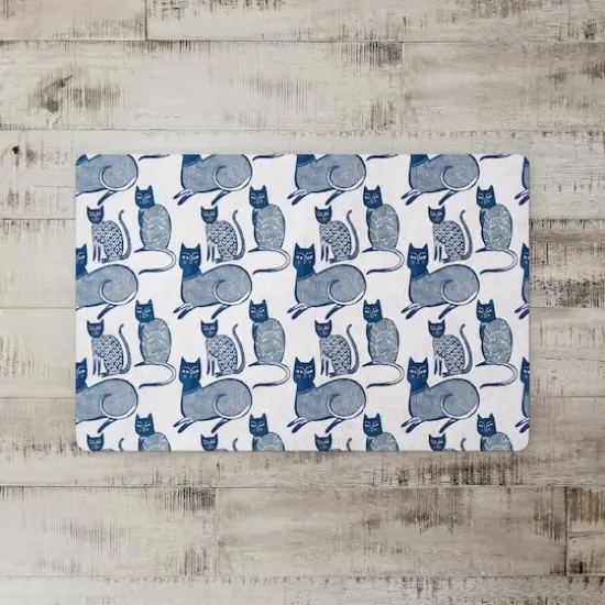 Blue Cat Pattern 27" x 18" Floor Mat {3}