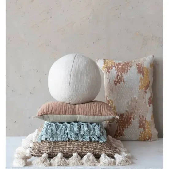Hello Honey&reg; Taupe Cotton Slub Orb Pillow {4}