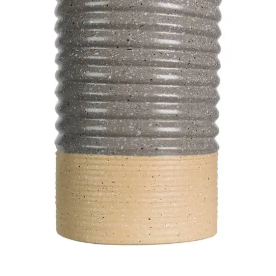 Glitzhome® Two-Tone Gray & Brown Metal Farmhouse Vase Set {9}