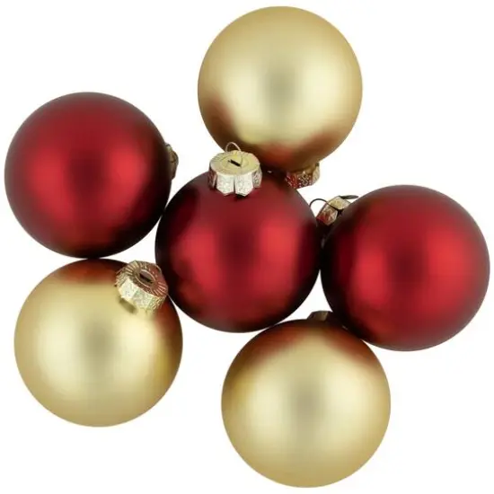 72ct. 4" Red & Gold Matte Glass Ball Ornaments {4}