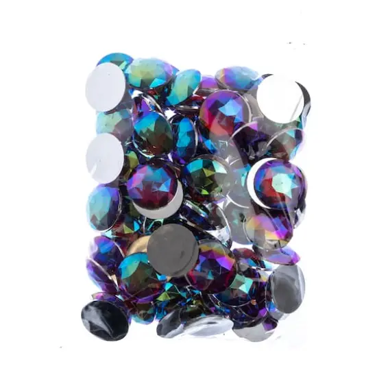 John Bead 25mm AB Acrylic Round Flat Back Rhinestones, 100ct. Red AB {4}