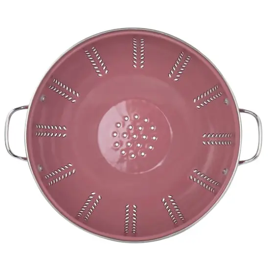 Gibson Home Plaza Cafe Red 4 Quart Enamel Colander {4}