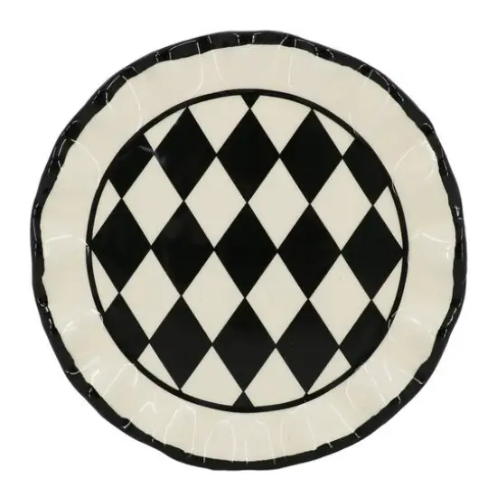 5.5" Black & White Diamond Print Cake Stand by Ashland&reg; {3}