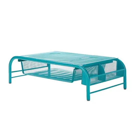 Mind Reader Metal Mesh Monitor Stand & Desk Organizer Turquoise {9}