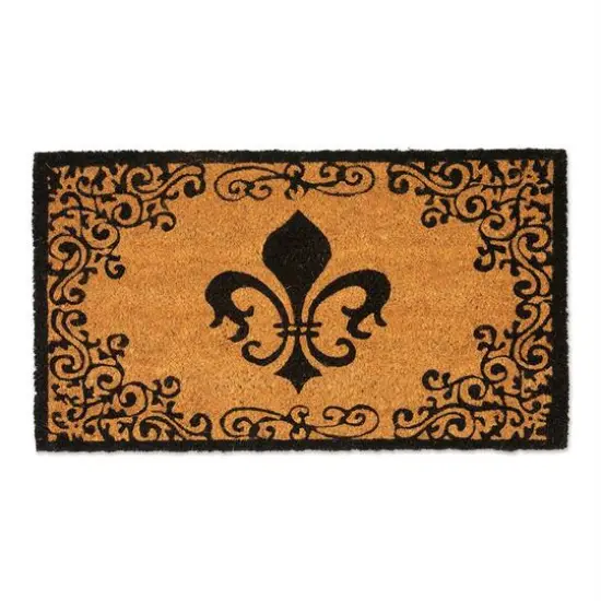 DII&reg; Regal Fleur De Lis Vinyl Back Coir Doormat {1}